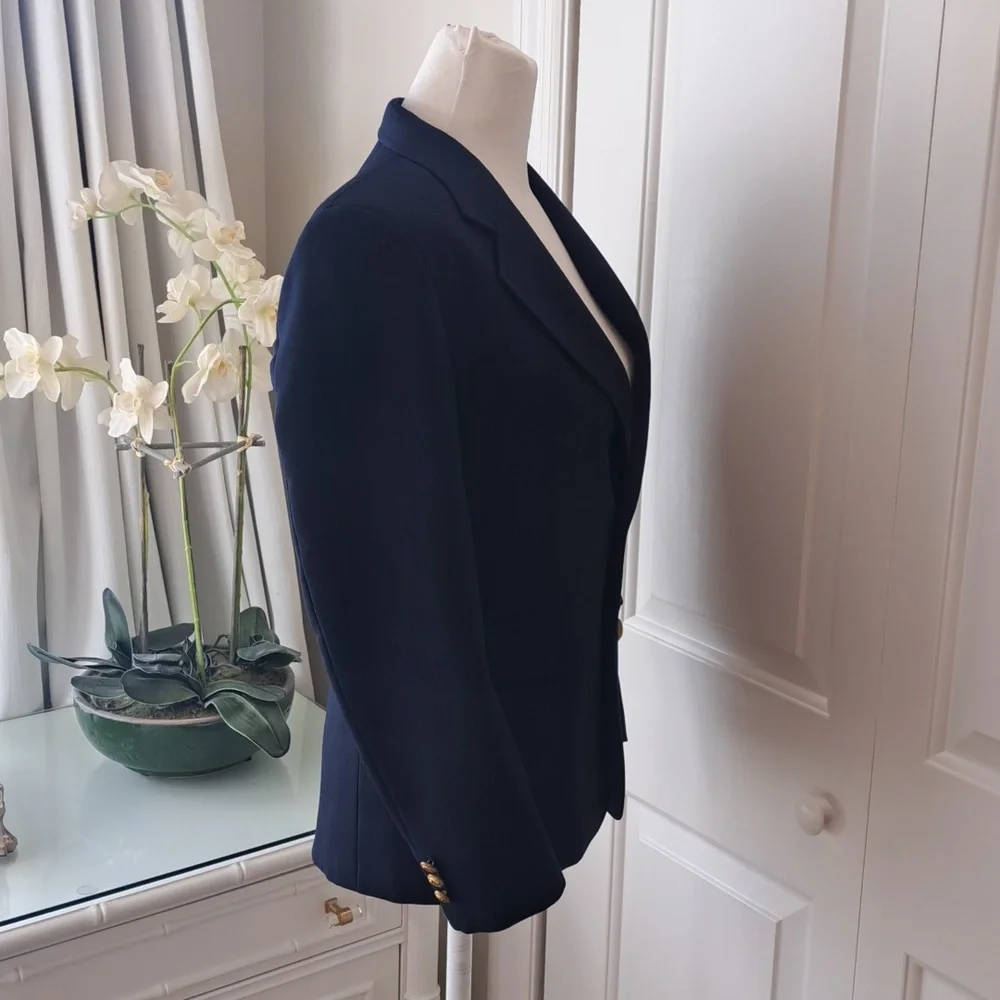 Nordstrom Boys Classic Navy Wool Blend Blazer/Sports Coat Uniform/Formal‎ S-14